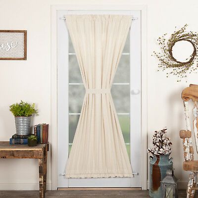 Farmhouse Curtains Simplicity Flax Door Panel Rod Pocket Cotton Linen Blend  | Ebay Throughout Rod Pocket Cotton Linen Blend Solid Color Flax Kitchen Curtains (View 6 of 30)