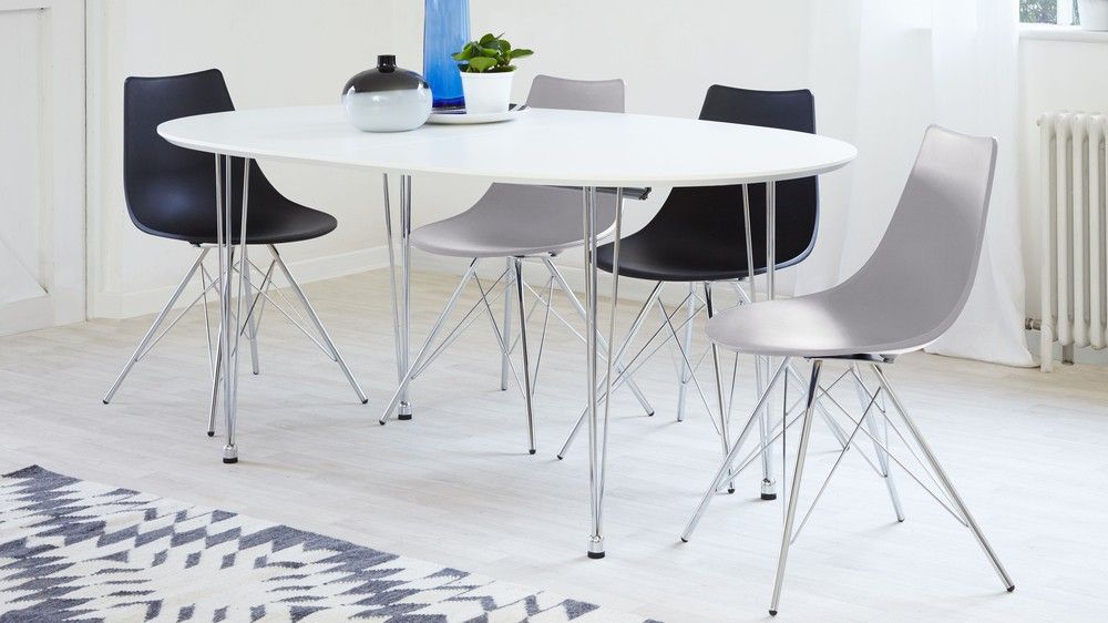 Fashionable Ellie White Oval Extending Table With Regard To Gray Wash Livingston Extending Dining Tables (Photo 22 of 30)