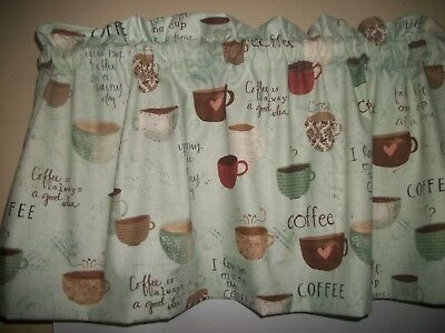 Fat Chef Cook Cafe Seafood Coffee Cup Kitchen Fabric Curtain With Coffee Drinks Embroidered Window Valances And Tiers (View 38 of 45)