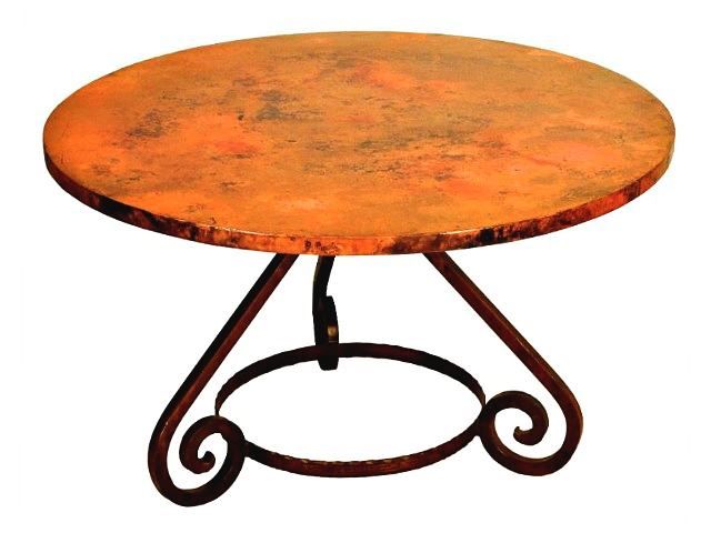 Favorite Aztec Round Pedestal Dining Tables With Aztec Round Dining Table With Copper Tabletop (View 5 of 20)
