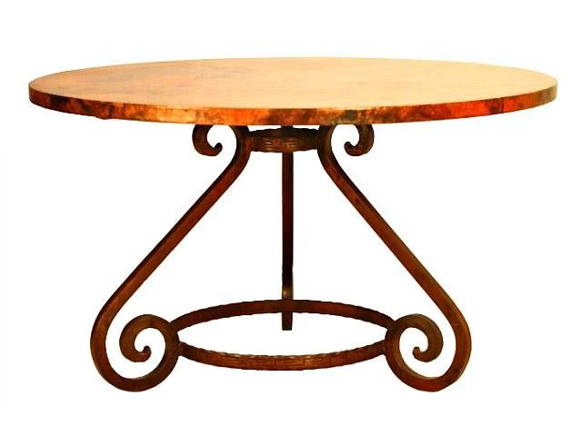 Favorite Aztec Round Pedestal Dining Tables Within Aztec Round Dining Table With Copper Tabletop (Photo 3 of 20)