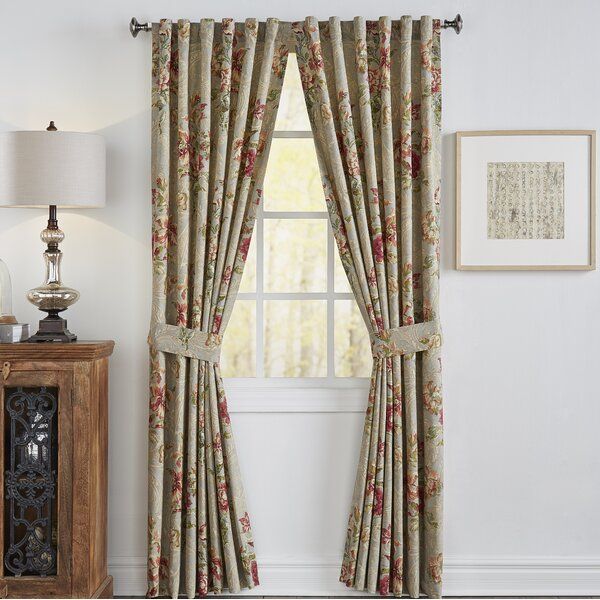 Floral Flourish Curtains | Wayfair With Floral Blossom Ink Painting Thermal Room Darkening Kitchen Tier Pairs (View 8 of 49)