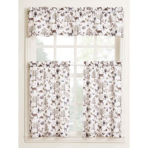 Found It At Wayfair – Forest Friends Rod Pocket Tier Curtain With Traditional Tailored Tier And Swag Window Curtains Sets With Ornate Flower Garden Print (View 10 of 30)