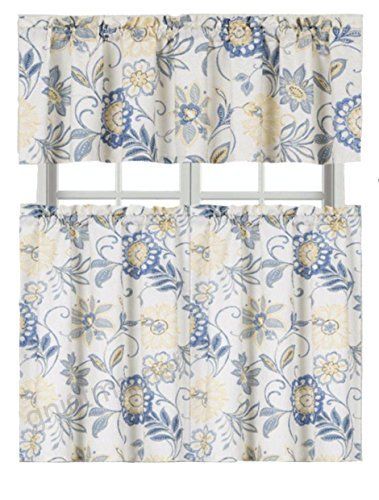 Goodgram Ultra Luxurious Palm Beach Floral Shabby Kitchen Throughout Window Curtain Tier And Valance Sets (View 35 of 50)