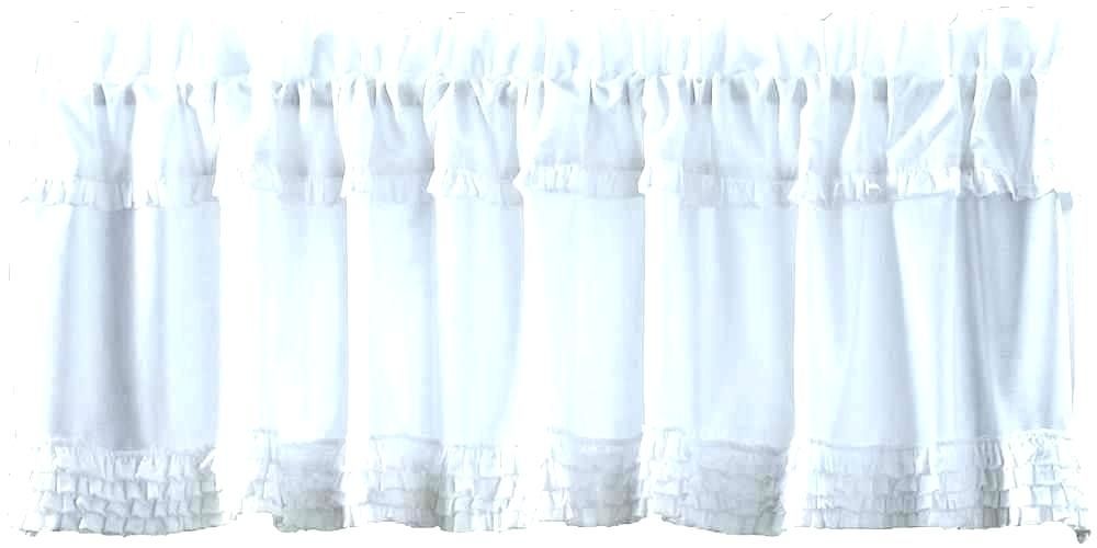 Gray Sheer Valance White Ruffled In Scarf Curtain Home Within White Ruffled Sheer Petticoat Tier Pairs (Photo 15 of 30)