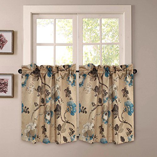 H.versailtex Thermal Insulated Ultra Soft Rustic Kitchen Curtains,rod  Pocket Window Curtain Tiers For Café, Bath, Laundry – Vintage Floral  Pattern – Regarding Touch Of Spring 24 Inch Tier Pairs (Photo 4 of 30)