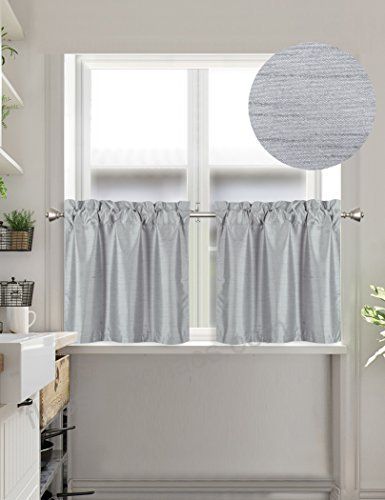 Home Queen Faux Silk Rod Pocket Tier Curtains For Small With Rod Pocket Kitchen Tiers (Photo 15 of 50)