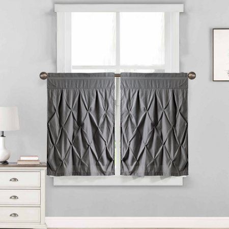 Hudson Pintuck Kitchen Window Curtain Tier Pair 24 Inchx30 For Vertical Ruffled Waterfall Valances And Curtain Tiers (View 3 of 43)