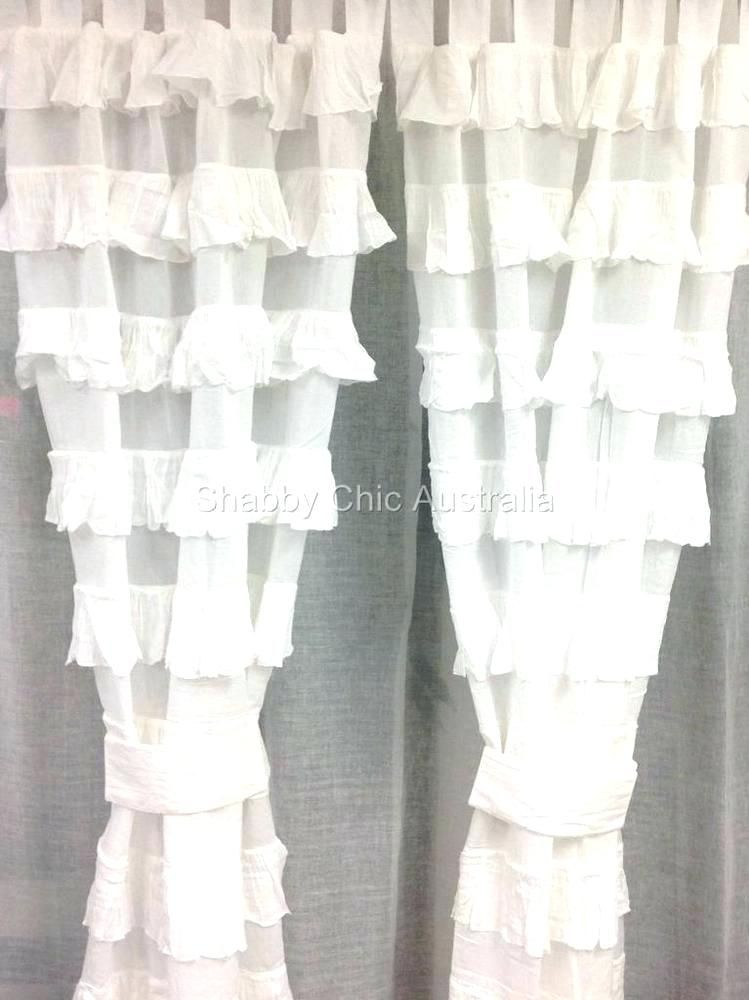Ivory Ruffle Curtains The Coco Tier Window Curtain Panel Set Intended For White Ruffled Sheer Petticoat Tier Pairs (View 10 of 30)
