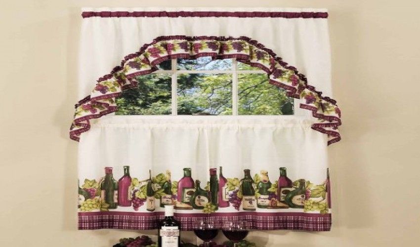 Kitchen Curtain And Swag Set, Chardonnay With Regard To Chardonnay Tier And Swag Kitchen Curtain Sets (View 1 of 50)