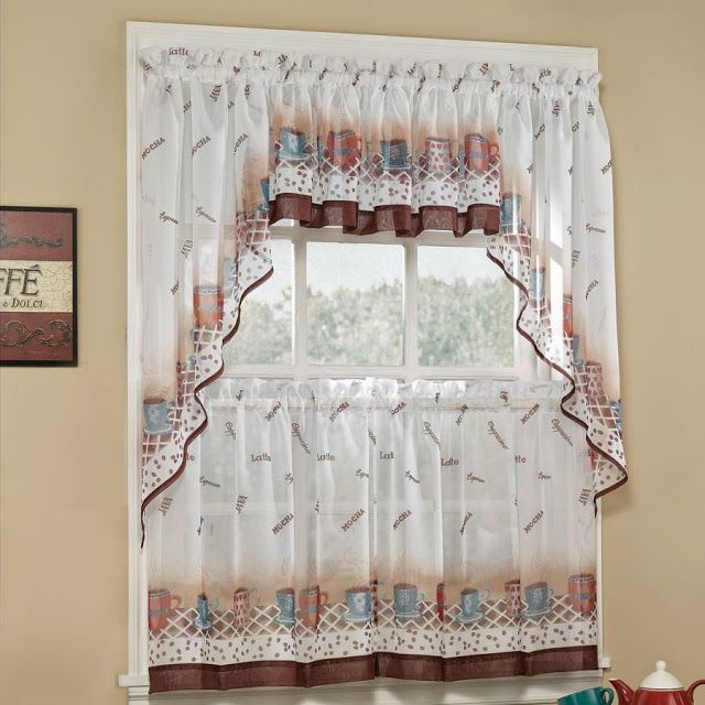 Kitchen Curtains Tiers And Swags. Kitchen Curtain Tier Sets Throughout Cotton Lace 5 Piece Window Tier And Swag Sets (Photo 16 of 50)