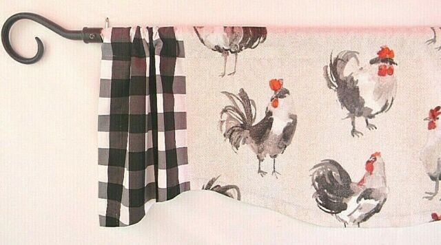Featured Photo of Top 30 of Barnyard Buffalo Check Rooster Window Valances