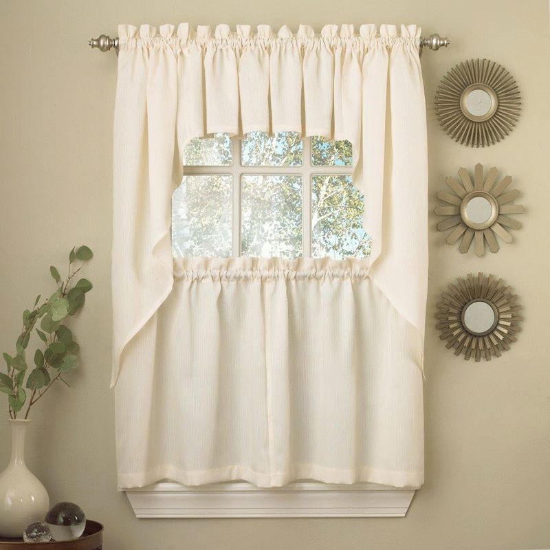 Kitchen Tier Curtains – Ribcord Kitchen Tier Curtains, With Regard To Semi Sheer Rod Pocket Kitchen Curtain Valance And Tiers Sets (View 35 of 50)