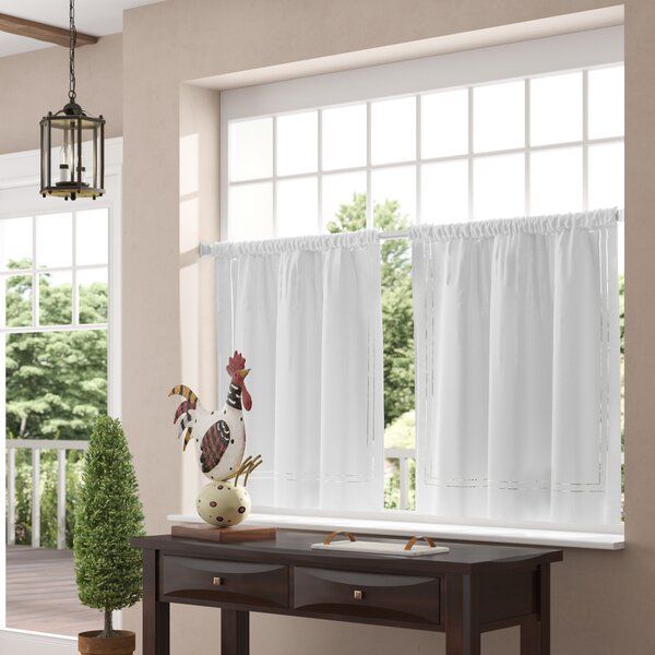 Kitchen Tier Curtains | Wayfair Throughout Traditional Tailored Tier And Swag Window Curtains Sets With Ornate Flower Garden Print (View 26 of 30)
