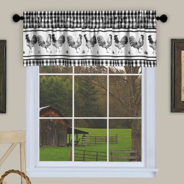 Kitchen Valances With Roosters | Wayfair In Barnyard Buffalo Check Rooster Window Valances (View 19 of 30)