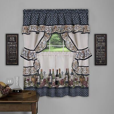 Kitchen Window Curtain Cottage 5 Piece Set Embroidered Within Top Of The Morning Printed Tailored Cottage Curtain Tier Sets (View 37 of 50)
