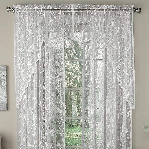 Lace Swags And Valances | Wayfair Regarding Cotton Lace 5 Piece Window Tier And Swag Sets (View 41 of 50)