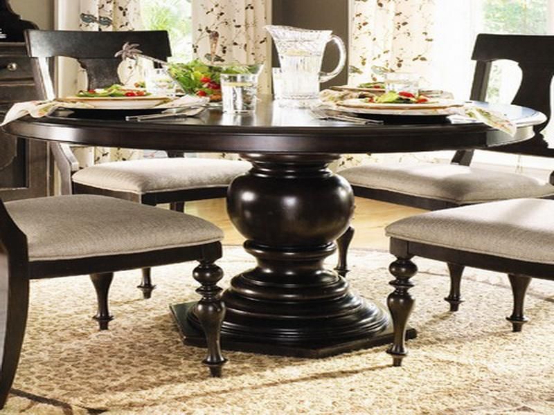 Latest Rae Round Pedestal Dining Tables Inside Minimalist Large Round Dining Table With Leaves Furniture (View 6 of 30)