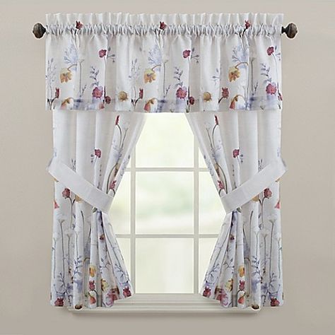 Laura Ashley Harper Green Window Valance Bedding In 2019 With Regard To French Vanilla Country Style Curtain Parts With White Daisy Lace Accent (View 25 of 50)