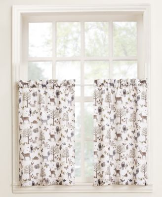 Lichtenberg Forest Friends 56" X 24" Pair Of Tier Curtains For Hopscotch 24 Inch Tier Pairs In Neutral (Photo 7 of 30)