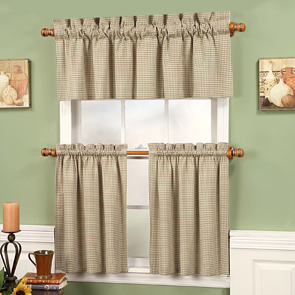 Linen Gingham Fleetwood Tier Curtains | Windowtreatments Within Oakwood Linen Style Decorative Window Curtain Tier Sets (Photo 19 of 30)