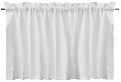 Lintimes Waffle Woven Textured Valance Window Kitchen Bathroom Curtain White In Wallace Window Kitchen Curtain Tiers (View 18 of 29)