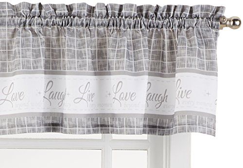 Live, Love, Laugh Window Curtain Valance – 58x14 – Grey In Live, Love, Laugh Window Curtain Tier Pair And Valance Sets (Photo 14 of 50)
