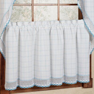 Loon Peak Burrigan Cotton Kitchen Window Tier Curtain | Wayfair With Imperial Flower Jacquard Tier And Valance Kitchen Curtain Sets (View 13 of 46)