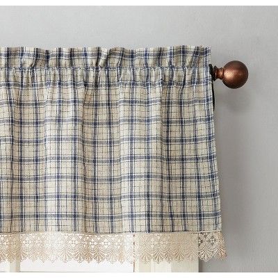 Maisie Plaid Kitchen Curtain Tier Pair Navy (blue) 54"x36 With Regard To Dove Gray Curtain Tier Pairs (View 17 of 30)