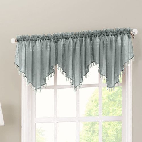 Mardis Beaded 51" Window Valance In 2019 | Decorating Over Pertaining To Vertical Ruffled Waterfall Valances And Curtain Tiers (Photo 33 of 43)