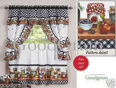 Mason Jars Cottage Style Kitchen Curtain Swag & Tiers Set Within Top Of The Morning Printed Tailored Cottage Curtain Tier Sets (View 21 of 50)
