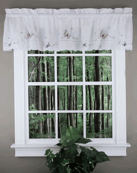 Monarch Butterflies, 59"w X 12"l, Tailored Valance – White In Fluttering Butterfly White Embroidered Tier, Swag, Or Valance Kitchen Curtains (Photo 9 of 50)