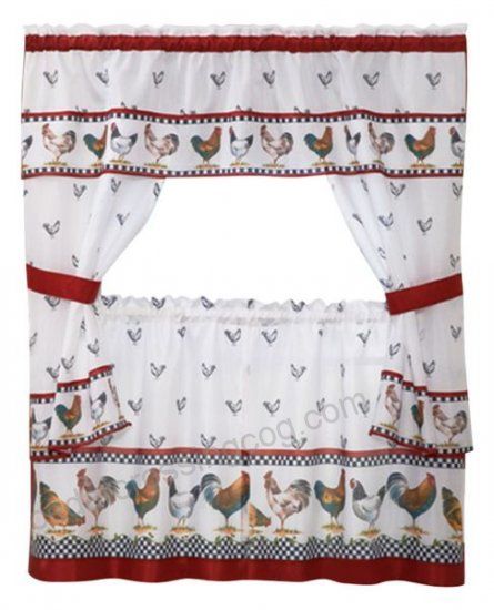 Morning Cottage Window Curtain Set, 57x24 Tier Pair/57x36 With Regard To Tailored Toppers With Valances (View 8 of 30)