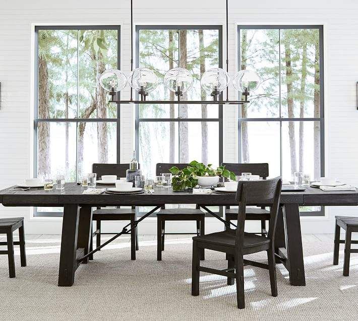 Most Current Benchwright Extending Dining Table, Blackened Oak In Benchwright Counter Height Tables (View 18 of 20)
