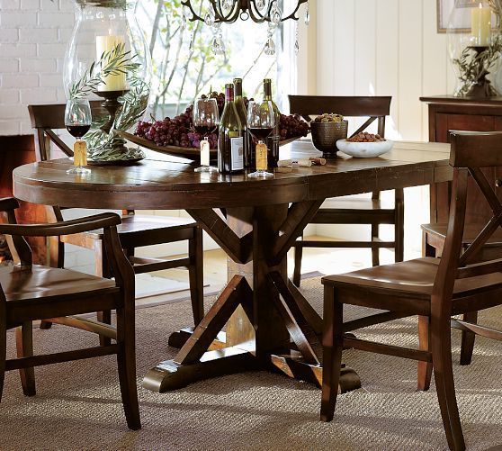 Most Current Pottery Barn Benchwright Pedestal Extending Dining Table For Benchwright Round Pedestal Dining Tables (Photo 4 of 20)