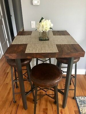 Most Current Pottery Barn Reclaimed Wood & Wrought Iron Bar Height Dining Intended For Benchwright Bar Height Dining Tables (View 13 of 20)