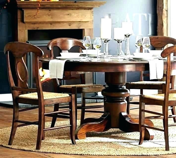Most Current Rustic Mahogany Benchwright Pedestal Extending Dining Tables Throughout Benchwright Extending Dining Table – Vietdex (Photo 16 of 20)