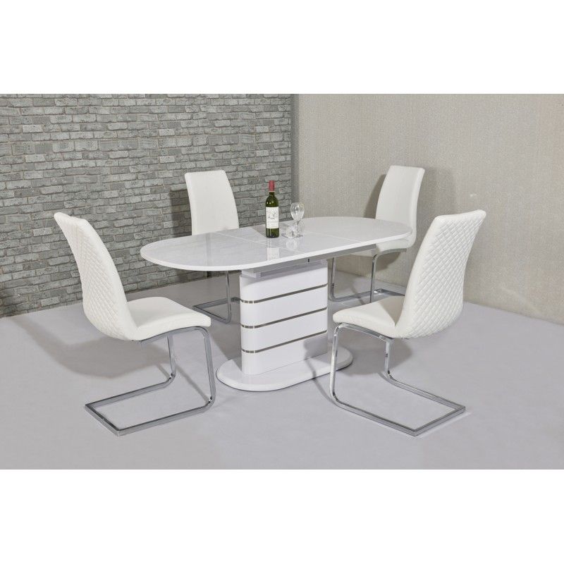Most Current Thalia Small White High Gloss Extending Dining Table Pertaining To Thalia Dining Tables (Photo 6 of 30)