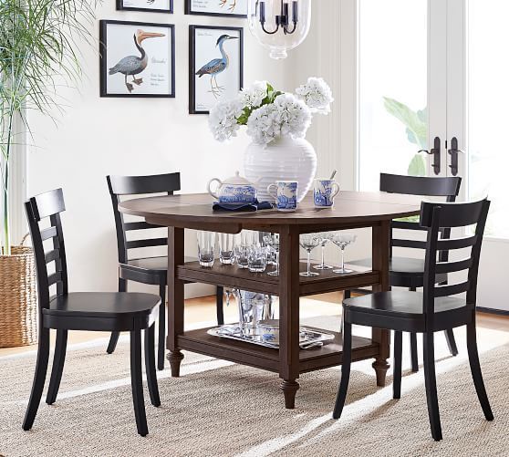 Most Popular Salvaged Black Shayne Drop Leaf Kitchen Tables Regarding Liam Dining Side Chair, Black – Small Space Furniture (View 4 of 20)