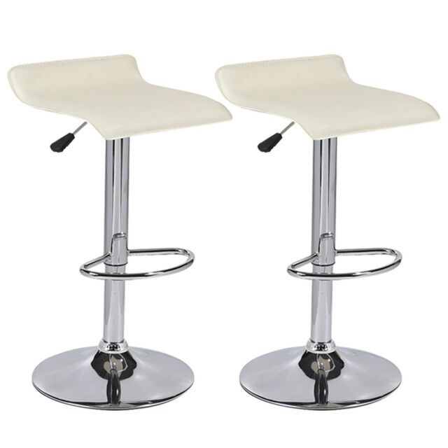Most Recently Released Blair Bistro Tables With Regard To Set Of 2 Cream Bar Stool Swivel Seat Counter Height Chrome Base Dinning  Chairs (Photo 10 of 20)