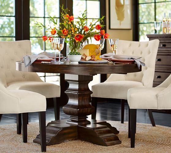 Most Recently Released Pedestal Dining Tables You'll Love For Years To Come! Inside Rustic Brown Lorraine Pedestal Extending Dining Tables (View 6 of 30)