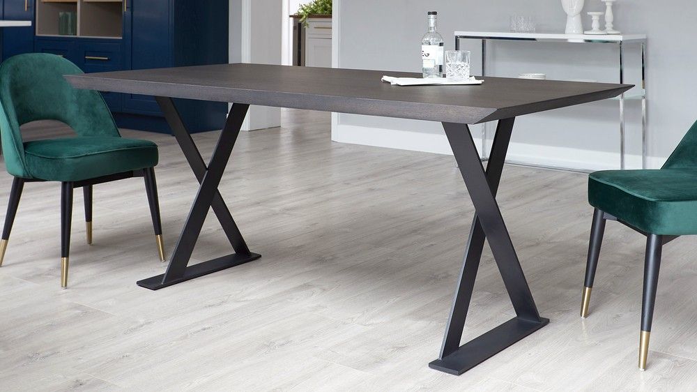 Nala Dark Washed Oak 6 Seater Dining Table Throughout Favorite Black Wash Banks Extending Dining Tables (View 13 of 20)