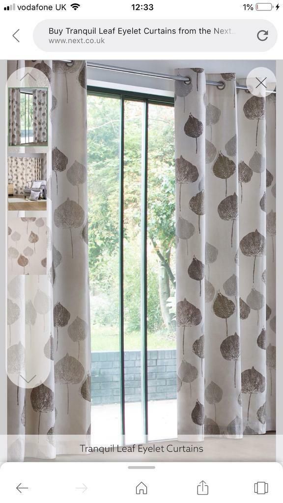 Nearly New Next Curtains – Tranquil Leaf | In Derby, Derbyshire | Gumtree With Regard To Tranquility Curtain Tier Pairs (View 18 of 30)