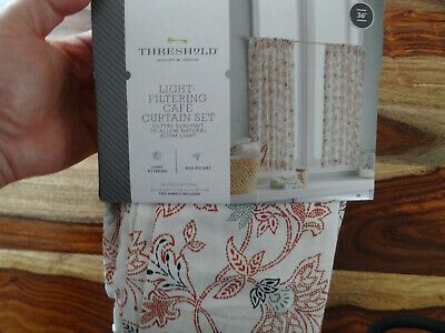 New  Threshold Light Filtering Curtain Tiers – Multi Floral  36" X 42"  490680335682 | Ebay Inside Light Filtering Kitchen Tiers (Photo 10 of 50)