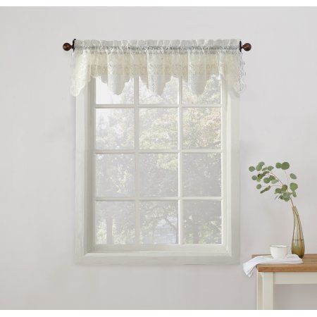 No. 918 Alison Sheer Lace Kitchen Curtain Valance, Tier, Or With Regard To Floral Lace Rod Pocket Kitchen Curtain Valance And Tiers Sets (Photo 2 of 50)