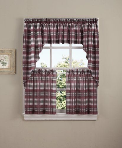 No. 918 Dawson Plaid Kitchen Curtain Tier Pair, 58" X 36 Within Microfiber 3 Piece Kitchen Curtain Valance And Tiers Sets (Photo 19 of 30)