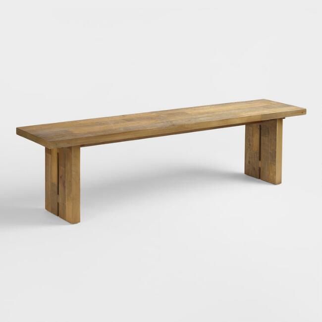 Nolan Round Pedestal Dining Tables For Well Known Nolan Reclaimed Pine Wood Dining Bench (View 29 of 30)