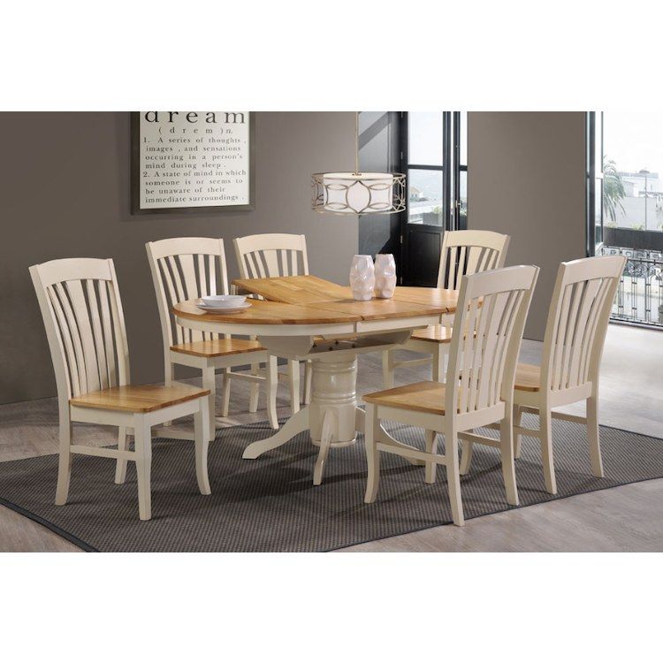 Normandy Dining Set Cream. Extending Table & 6 Chairs Regarding Well Liked Normandy Extending Dining Tables (Photo 24 of 30)