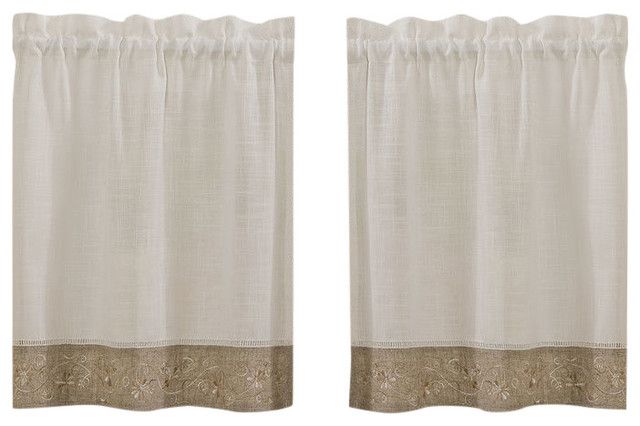 Oakwood Linen Style Kitchen Window Curtain 24 Tiers Regarding Oakwood Linen Style Decorative Curtain Tier Sets (View 19 of 30)
