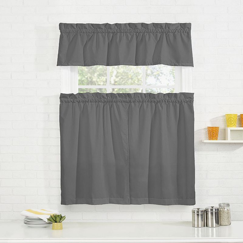 Pairs To Go Cadenza Microfiber Tier & Valance Kitchen Window Pertaining To Window Curtain Tier And Valance Sets (Photo 43 of 50)